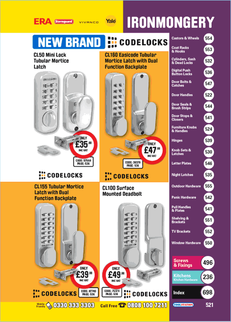 Codelocks CL155 Tubular Mortice Latch with Dual Function Backplate 60mm ...