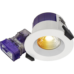 Luceco FType Ultra Dim2Warm Fire Rated LED Downlight White 4/6W 460/690lm CCT Regressed IP65