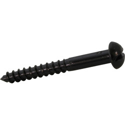 Roundhead Black Slotted Screw 1" x 10