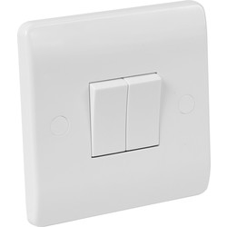 Scolmore Click Click Mode 10A Switch 2 Gang 2 Way - 10481 - from Toolstation