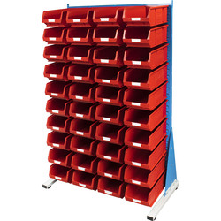 Barton / Barton Steel Louvre Panel Starter Stand with Red Bins 1600 x 1000 x 500mm with 40 TC4 Red Bins
