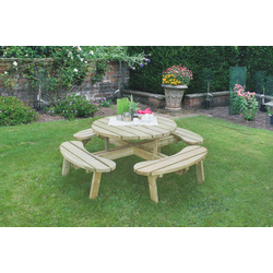 Forest Garden Circular Picnic Table 72cm(h) x 206cm(w) x 206cm(d)