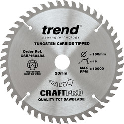 Trend Craft Circular Saw Blade 160 x 48T x 20mm CSB/16048A