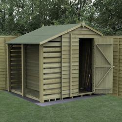 Forest Garden / 4LIFE Apex Shed 5 x 7 - Single Door - No Windows -  With Lean-To