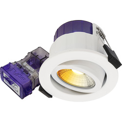 Luceco FType Ultra Dim2Warm Fire Rated LED Downlight White 4/6W 460/690lm CCT Adjustable IP20