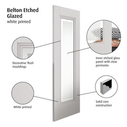 Belton 1Lt Etched Primed White Internal Door