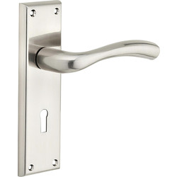 Minerva Door Handles Lock Brushed - 11001 - from Toolstation