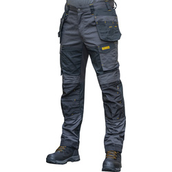 DeWalt Westport Ripstop Stretch Holster Pocket Trousers Grey/Black 36" R