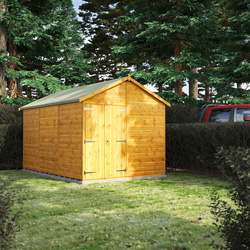 Power Windowless Apex Shed 12' x 8' - Double Doors
