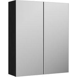 nuie Arno Mirrored Cabinet 600mm Charcoal Black