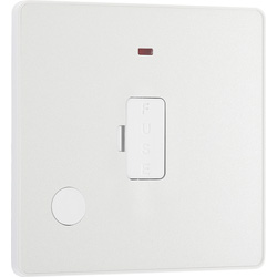 BG Evolve Pearlescent White (White Ins) Unswitched 13A Fused Connection Unit With Power Led Indicator, And Flex Outlet 