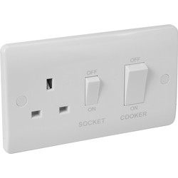 Scolmore Click / Click Mode 45A DP Cooker Switch and Socket 