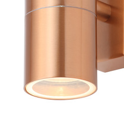 Leto Copper Effect Stainless Steel Up and Down Wall Light IP44