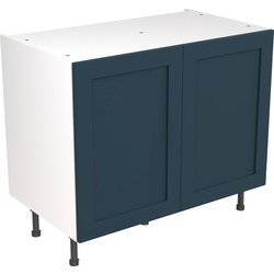 Kitchen Kit Flatpack Shaker Kitchen Cabinet Base Unit Ultra Matt Indigo Blue 1000mm