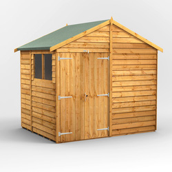 Power / Power Overlap Apex Shed 6' x 8' Double Doors