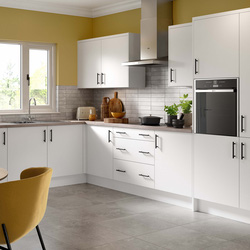 Kitchen Kit Flatpack Slab Kitchen Cabinet Tall Fridge & Freezer 70/30 Unit Ultra Matt White