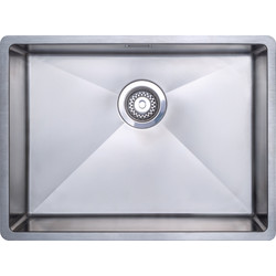 Unbranded Stainless Steel Large Single Bowl Kitchen Sink 590 x 440 x 190mm - 12975 - from Toolstation