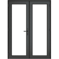 Crystal uPVC French Door Left Hand Master 1790mm x 2055mm Clear Triple Glazed Grey/White