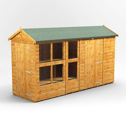 Power Apex Potting Shed Combi including 6ft Side Store 12' x 4'
