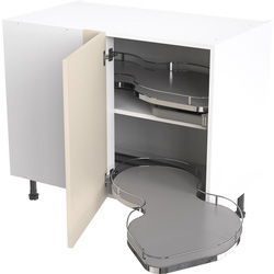 Kitchen Kit / Kitchen Kit Flatpack Slab Kitchen Cabinet Pull Out Base Blind Corner Unit Ultra Matt Cashmere 1000mm Right Hand