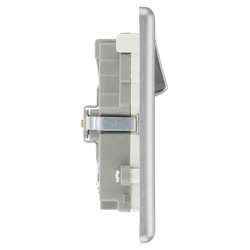 BG Brushed Steel USB 13A White Insert Switched Socket