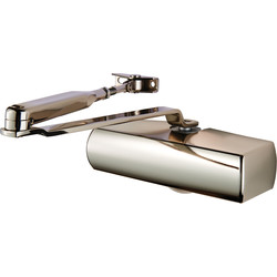 Plated Full Cover Overhead Door Closer Size 3 Fixed Power Polished Nickel