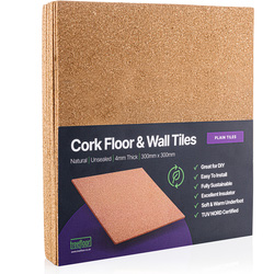Plain Cork Tiles 300mm x 300mm