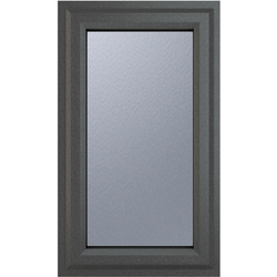 Crystal Casement uPVC Window Left Hand Opening 610mm x 820mm Obscure Triple Glazed Grey/White
