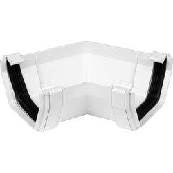 114mm Square Line Gutter Angle 120° White