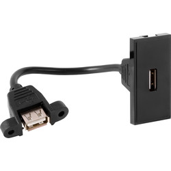 Euro Module USB Socket Outlet Black