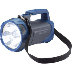 Nightsearcher Trio LED Rechargeable Handlamp Torch Grey 550lm 600m Beam