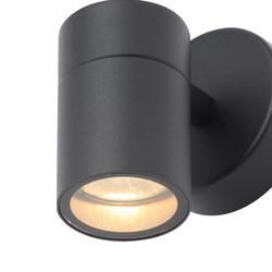Leto Black Stainless Steel Up or Down Wall Light IP44