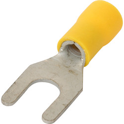 Fork Connector 6 x 6.4mm Yellow