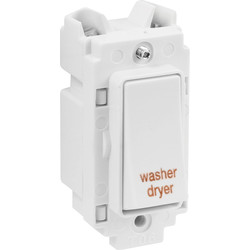 Crabtree Rockergrid 20A 1 Way DP Engraved Rockergrid Switch Module Washer Dryer