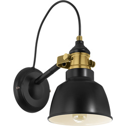 Eglo / Eglo Thornford Vintage Wall Light Black & Bronze