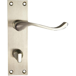 Lockworks / Lockworks Victorian Scroll Door Handle Bathroom Satin Nickel