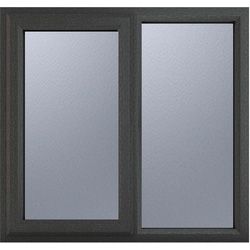 Crystal Casement uPVC Window Left Hand Opening Next To a Fixed Light 1190mm x 965mm Obscure Double Glazing Grey/White