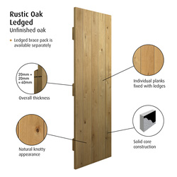 Rustic Oak Ledged Internal Door U/F