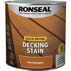 Ronseal Ronseal Quick Drying Decking Stain 2.5L Rich Mahogany - 14485 - from Toolstation