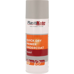Plastikote Quick Dry Primer Undercoat Spray Paint 400ml Grey