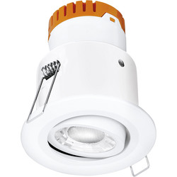 Enlite Enlite E8 Adjustable 8W Dimmable IP20 Fire Rated LED Downlight White 3000K 595lm - 14516 - from Toolstation