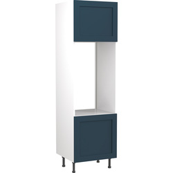 Kitchen Kit Flatpack Shaker Kitchen Cabinet Tall Double Oven Unit Ultra Matt Indigo Blue 600mm