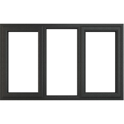Crystal / Crystal uPVC Window Clear Glazing L&RH side hung Fixed Centre 1770mm x 965mm Grey/White