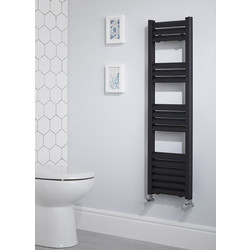 Towelrads Eton Black Aluminium Towel Radiator 100 x 500mm 1555Btu