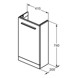 Ideal Standard i.life S Compact Cloakroom Wall Hung Unit with Basin Matt Quartz Grey