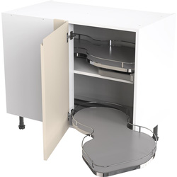 Kitchen Kit Ready Made J-Pull Kitchen Cabinet Pull Out Base Blind Corner Unit Super Gloss Cashmere 1000mm Right Hand
