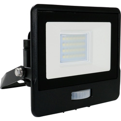 V-TAC / V-TAC IP65 LED PIR Sensor Floodlight with Samsung Chip 20W Black 1510lm Cool White