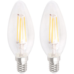 Meridian Lighting LED Filament Candle Lamp 4W SES (E14) 450lm - 15620 - from Toolstation