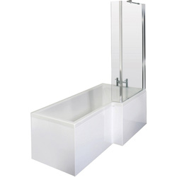 nuie L Shaped Shower Bath with Panel and Leg Set 1700mm Right Hand