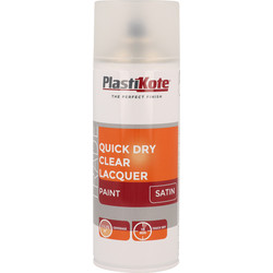 Plastikote / Plastikote Quick Dry Clear Lacquer Spray Paint Satin 400ml